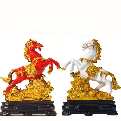 China Europe factory wholesale decor sculpt custom white bronze animal statues resin horse figurines home decor Art Crafts for sale