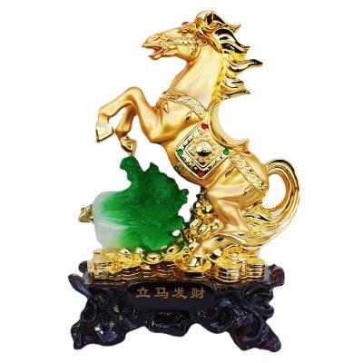 China High Quality Handcrafted Vintage Horse Statue Office Home Desktoe Jade Cabbage Ornaments Lucky Opening Ornament Custom Made From Europe for sale