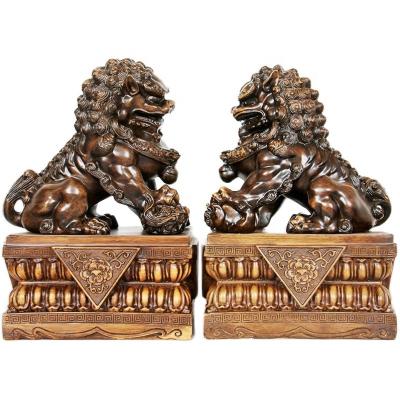 China Wholesale Europe Resin Opens Small Lion Sculpture Custom Bronze Lion Lion Statue Living Room Decorations Gifts For Friends for sale