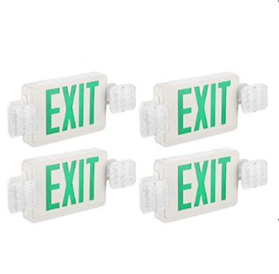 China Camping 4 PACK Green Exit Sign with Emergency Light, Illuminated Exit Sign/Emergency Combination Light Fixture/Emergency Light for sale