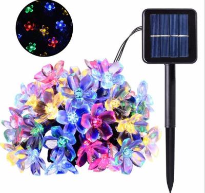 China Christmas Wedding Party Light LED Flower Solar String Lights Indoor Decorative Solar String Lights Multicolor Hanging Light Decorations for sale