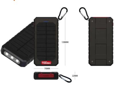 China Home Appliances Portable Charger Lithium USB Solar Power Bank Waterproof 8000mAh Rechargeable With SOS Flashlights External Battery Backup Pack for sale