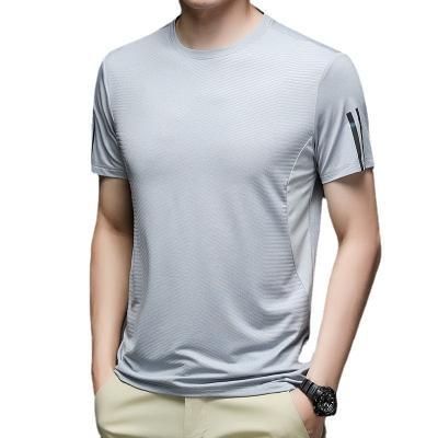 China Custom Men's Fitness Anti-Wrinkle Quick-Drying Clothes Casual Ice Breathable Men's Silk T-Shirt For Workout for sale