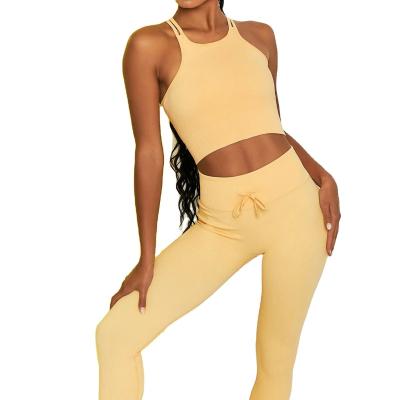 China Custom Women Yoga Exercise Fitness Set Comfortable Breathable Yoga Set Breathable For Workout for sale