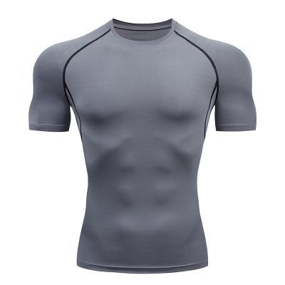 China Breathable Fitness Suit Morning Running High Stretch Short Sleeve Men's Training Suit Speed ​​Drying Suit for sale