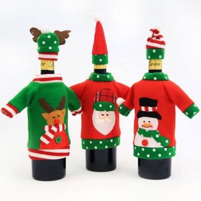 China / Christmas Decorations For New Year Santa Claus Wine Bottle Cover Snowman Christmas Home Decor Holders Gift Stocking Navidad for sale