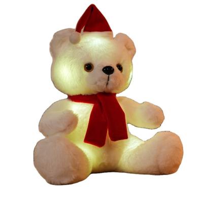 China Gift Children Play Christmas Hot Sale 28cm Singing White Plush Toys Night Luminous LED Toys Teddy Bear for sale