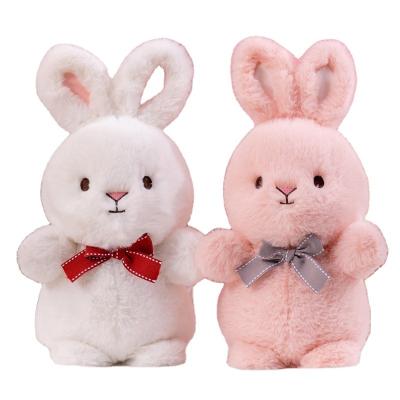 China stuffed & Factory Wholesale Cartoon Moon Ear Rabbit Cute Plush Toy Bow Tie Bunny Soothing Plush Toy Suitable For Girl Gift Drop Shipping for sale