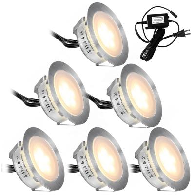 China Industrial 6 Pack LED Deck Lighting IP67 Waterproof, Low Voltage For Stage, Cabinet, Recessed Decking Lights Kits for sale