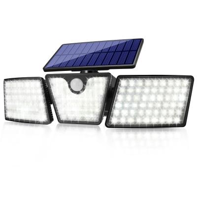 China Residential Solar Motion Sensor Wall Lights with 265 LEDs 270Lumen, 3 Adjustable Wireless Solar Flood Lights for sale