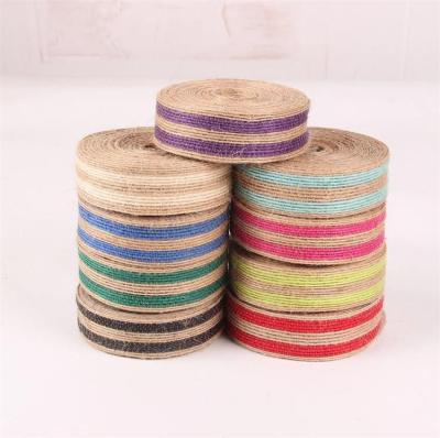 China Vintage Natural Hessian Burlap Ribbon DIY Weddings Sash Sash Floristry Birthday Party Christmas for sale