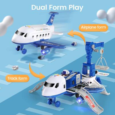 China Friction Toy Exquisite Cute Stone Plane Toy Vehicles Friction Powered Airplane with Set of 3 Mini Cars Inside Airplane Toys for Children for sale