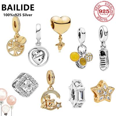 China Custom Charms 100% 925 Sterling Silver 2021 New Series Angel Shoes Tree Gold Beads Fit Original Pan Charms Bracelets Jewelry Women Gift for sale