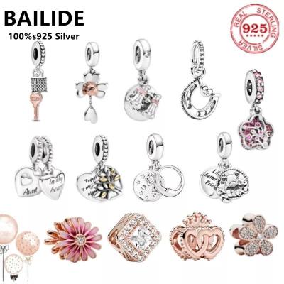 China Custom Charms 925 Sterling Silver Metal Beads Family Flower Pendant Charm Fit Original Pan Charms 925 Silver Genuine Bracelet Gifts for sale