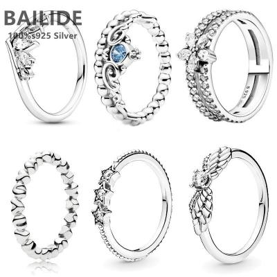 China CLASSIC original creative custom made 925 Sterling Silver Blue Headdress Ring suitable for women for sale