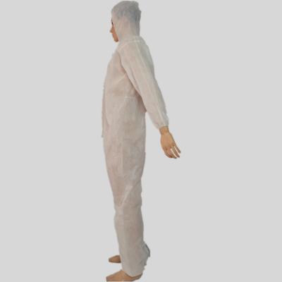 China Antistatic white dustproof coveralls with hood cleanroom clothing for sale