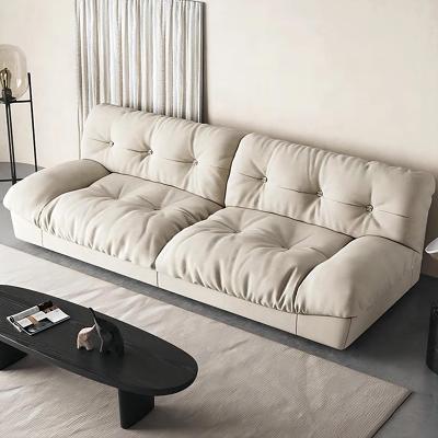 China Other High End Italian Leather Luxury Hotel Living Room Latest Italian Leather 3 Seaters Fabric 3 Seaters Nubuck FURNITURE Style Designs Cloud Milano Soft Sofa for sale