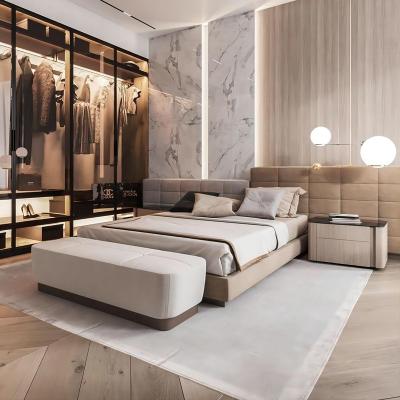 China Other Italian Modern Luxury Bed 1.8m Double Bed Leather Bedroom King Size Bed for sale