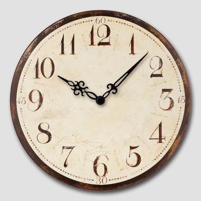 China LUMINOVA Quality Quartz Battery Operated Wall Clocks Wooden Decorative Round Wall Clock for sale