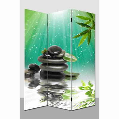 China Printing Two Faces Of The Same Picture Fold Screen Accordion Soundproof Room Divider for sale