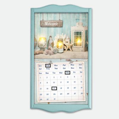 China American Advent Good Omens Summer Decoration Home Style Home Style Calendar Magnetic Calendar Board With Wooden Frame 2022 for sale