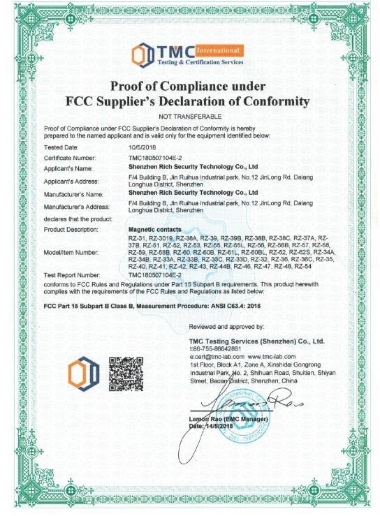 FCC - Shenzhen Rich Security Technology Co., Ltd.