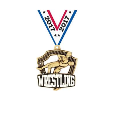 China Custom Sports Awards Zinc Alloy Metal Europe Wrestling Medal for sale