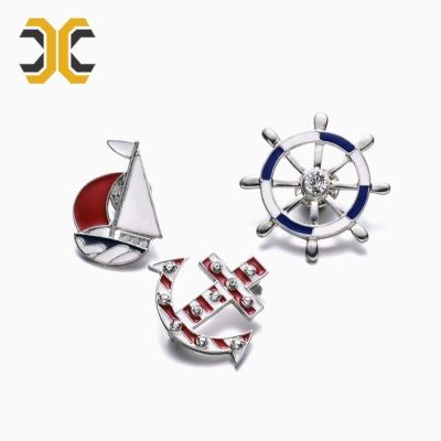 China Custom Soft Enamel Sailboat Anchor Helm 3d Lapel Pin Europe for sale