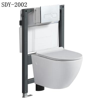 China Concealed Round Rimless Cistern SDAYI Bathroom Wall Hung WC Toilet Bowl Ceramic Wall Hung Toilet Bidet for sale