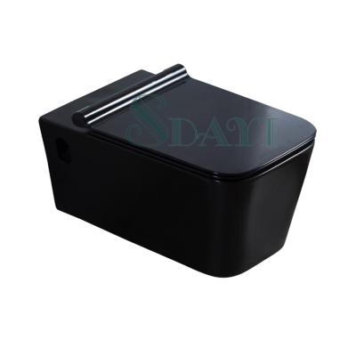 China Hot sale cheap matte black concealed tank color bathroom wall hung toilet price for sale