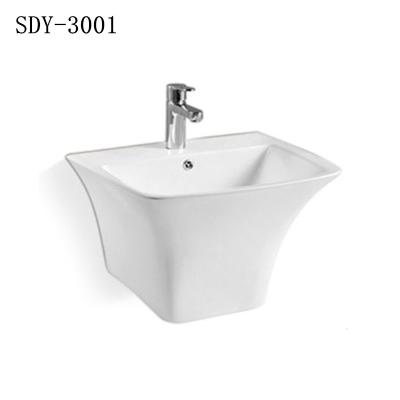 China SDAYI Modern Bathroom Wall Hung Ceramic Wall Mounted Basin Wash Sink European Style Wall Hung Basins for sale