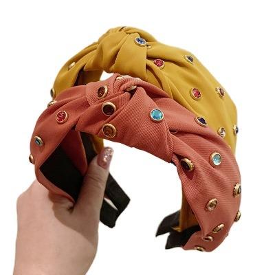 China Comfortable and soft manufacturers head Korean version of the new hair tied accessories fashion ladies wide edge color hair snaps headband for sale