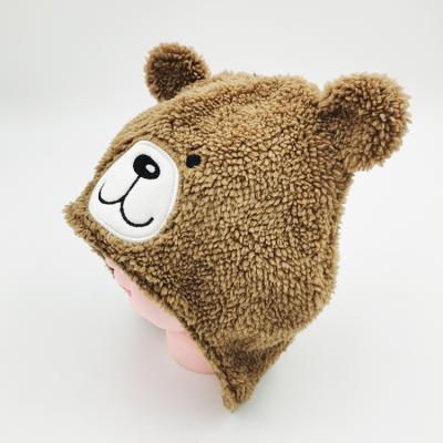 China COMMON Bear Hat Custom Outdoor Cartoon Baby Keep Warm Knitted Hats Winter Knitted Acrylic Hat for sale