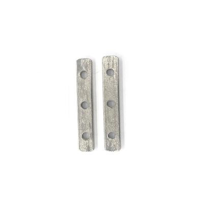 China Nickel Plated Carbon Steel Three Holes Carbon Steel Splice Plates Straight Brackets Joints for sale