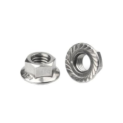 China Heavy Industry Stainless Steel 304 Hex Flange Serrated Nuts for sale