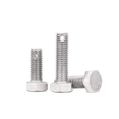 China Stainless Steel Full Stainless Steel Hex Head Thread Bolt End With Hole for sale