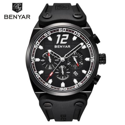 China Relogio Masculino BENYAR Watch Men Wrist Sports Watch Silicone Band Chronograph Quartz Watch Water Resistant for sale