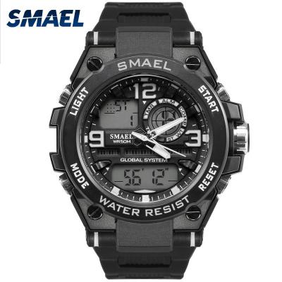 China Hot Luxury Quality Alarm Men Sport Watch With Alloy Case Resin Rubber Band Display Swimming Diver Double Watch for sale