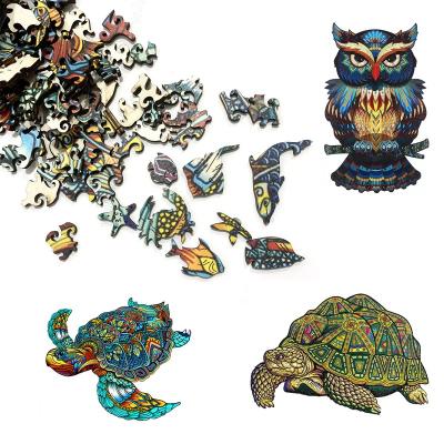 China Toy Professional Manufacture Cartoon Animal 3D Wooden Jigsaw Puzzle Educational Toy for sale