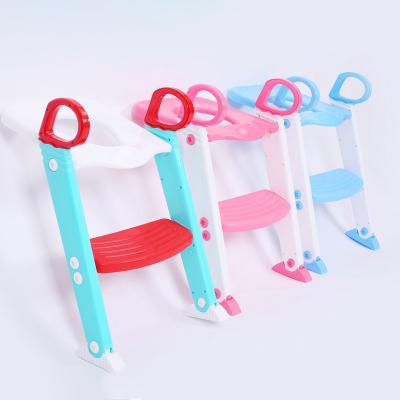 China Baby Toilet Forming Hot Selling Plastic Folding Baby Potty Training Seat With Steps for sale