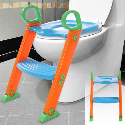 China Baby Toilet Forming Hot Saling Baby Potty Training Folding Toilet Seat with Splash Proof Part and Non Slip Silicone Pads for sale