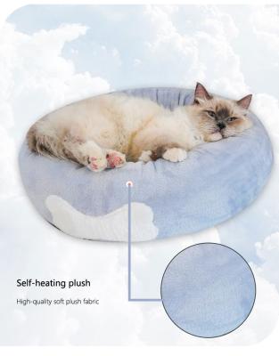 China Wholesale Custom Large White Orthopedic Circular Pet Breathable Cat Dog Bed Luxury Gray Pink Velvet Plush Washable for sale