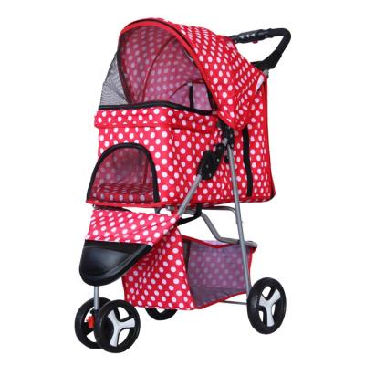 China Small Stored Luxury Dog Strollers Travel 3 Wheel Pet Walker Dogs Pet Stroller For Dogs for sale