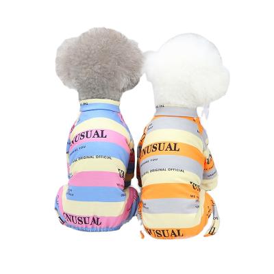 China Viable Wholesale Luxury Summer Pet Apparel T-shirt Stripe Printing Designers Dog Clothes for sale