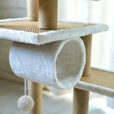 China 2021 Sustainable Best Selling Eco-friendly Cute Cat Scratching Tree Tower Cat Wooden Treehouse Of Pet for sale