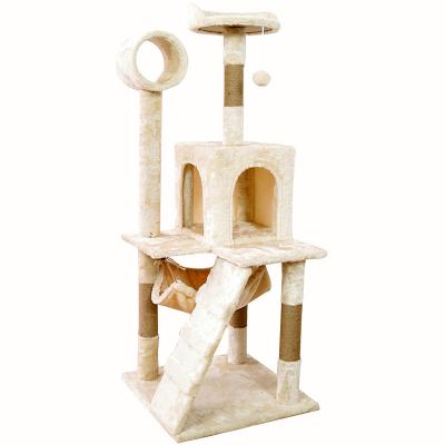 China China Factory Wholesale Wooden Climbing House Large Cat Tree Sustainable Tower Scratcher for sale