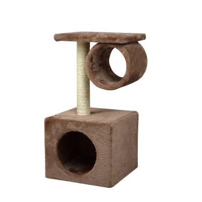 China 2 in-1 Viable Cat Tree Scratching Cat Bed Cute Wooden Cylindrical Cat Tree for sale