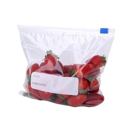 China Recyclable Clear Storage Bags With Double Zipper Plastic Resealable Packaging Freezer Slider Sealing Biodegradable Bags For Food for sale