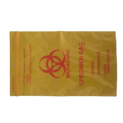 China Wholesale Moisture Proof Print Pathology Engraving Promotion 3/4 Walls Eco Friendly Lab Use Specimen Biohazard Clear Plastic Bags for sale