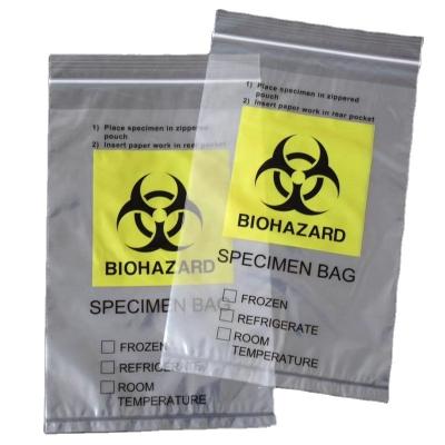 China Plastic Laboratory Moisture Proof Medical Biohazard Specimen Bag for sale